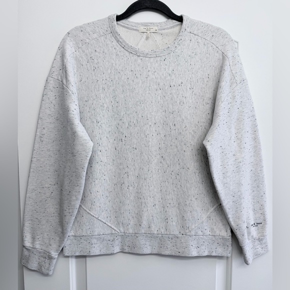 rag & bone Sweaters - rag & bone City Sweatshirt in light gray speckled “nep” pattern